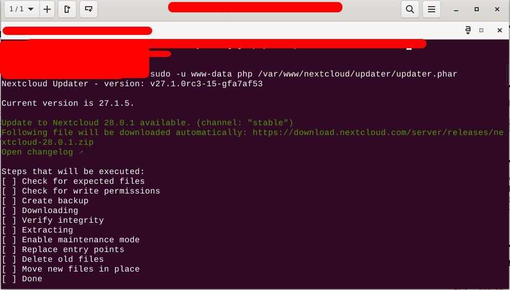 Nextcloud Versionsupgrade von NC27 auf NC28 via Kommandozeile